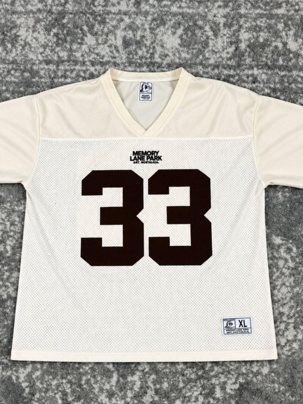 Memory Lane Park 33 Cream Mesh Football Jersey XL